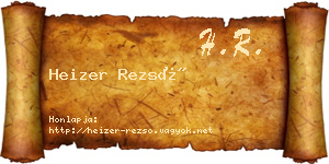 Heizer Rezső névjegykártya